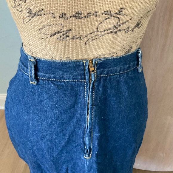 Vintage Denim Midi Skirt pencil straight seamed Y2K 90’s western festival Small - Picture 12 of 15